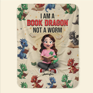 Book Dragon Blanket - Personalized Gifts For Book Lovers 01naqn181225 - Blanket - GoDuckee