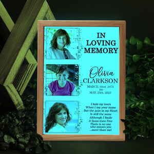 In Loving Memory, Personalized Picture Frame Light Box, Memorial Keepsakes, I Hide My Tears When I Say Your Name - - GoDuckee