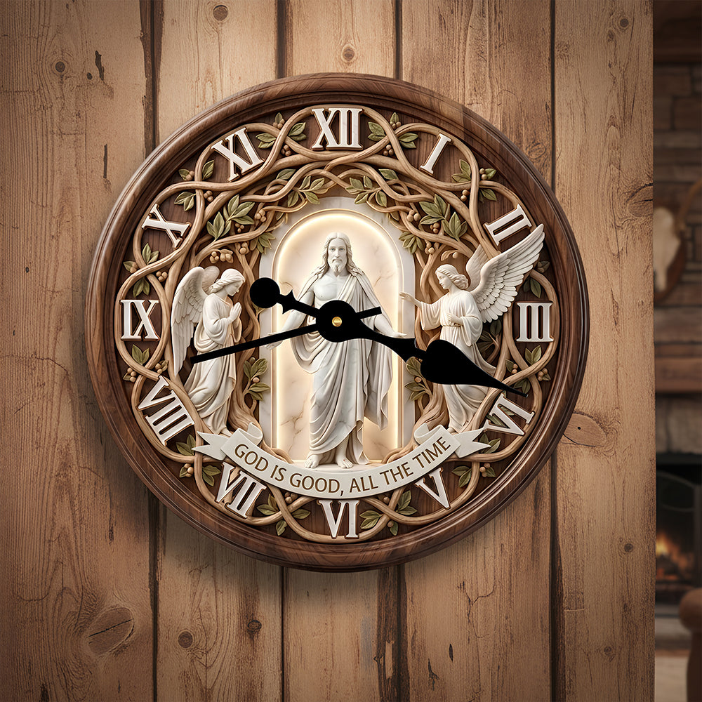 Faith-Inspired Wall Clock Personalized Gifts For Christian 04TODT231225 - Hanging Wall Clock - GoDuckee