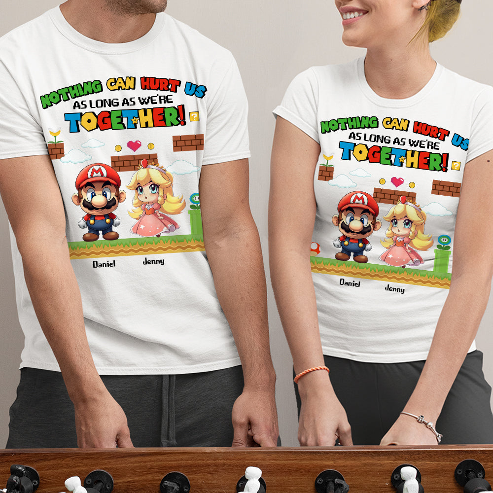 Nothing Can Hurt Us As Long As We're Together, Couple Gift, Personalized Shirt, Gamer Couple Shirt 03KAHN191223 - Shirts - GoDuckee