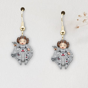 Funny Hanging Galactic Characters Earrings - Personalized Gifts For Movie Fans 05QHDT110725 - Earrings - GoDuckee