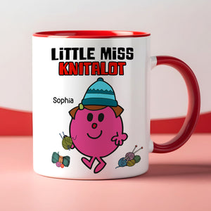 Personalized Gifts For Kitting Lovers Red Accent Mug 02hutn250724pa Cute Little Girl Knitting - Coffee Mug - GoDuckee