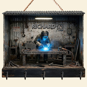 Welder Garage Acrylic Key Hanger – Personalized Gifts For Welder 02toqn191225 - Key Hanger - GoDuckee