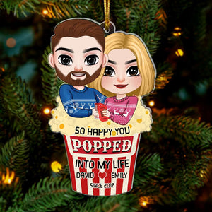 So happy you popped into my life , Personalized Christmas Ornament for Movie Couples/ Friends 06htqn281123hh - Ornament - GoDuckee