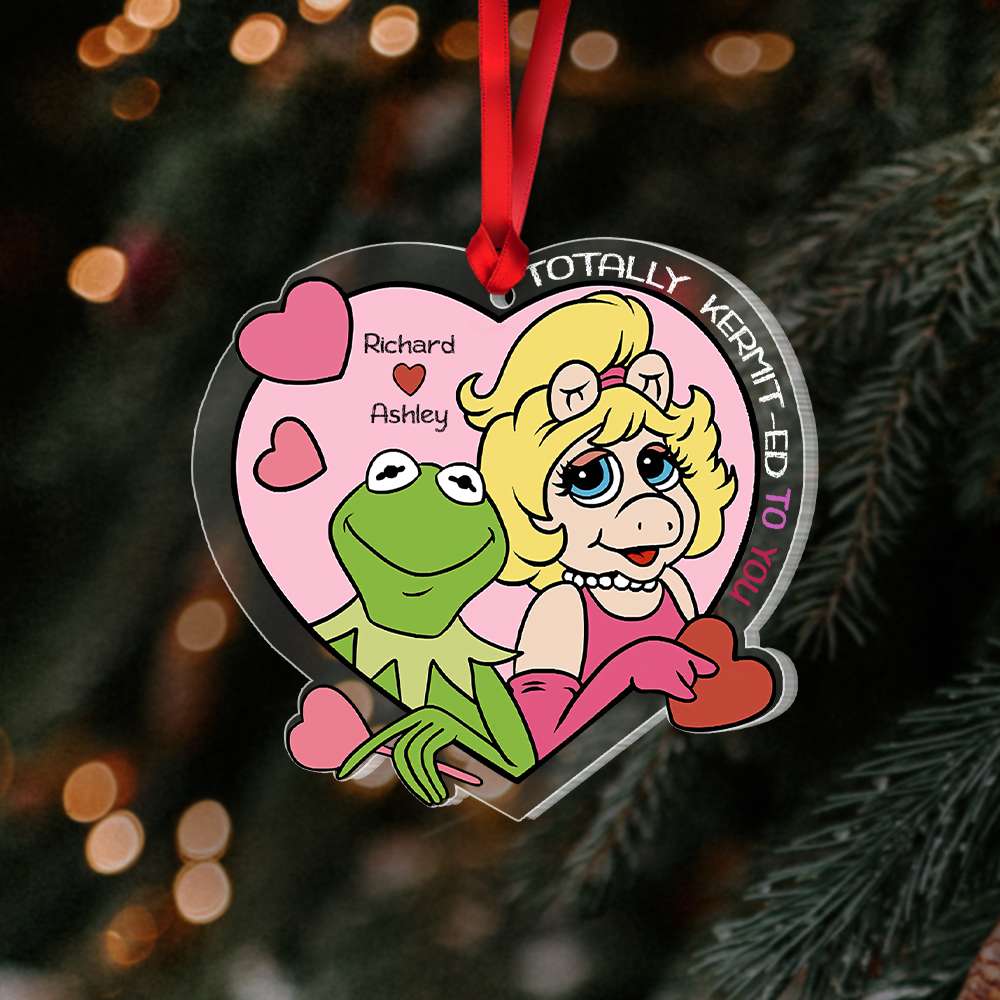 Couple Gift, Personalized Acrylic Ornament, Frog And Piggy Couple Ornament, Christmas Gift 03QHHN141023 - Ornament - GoDuckee