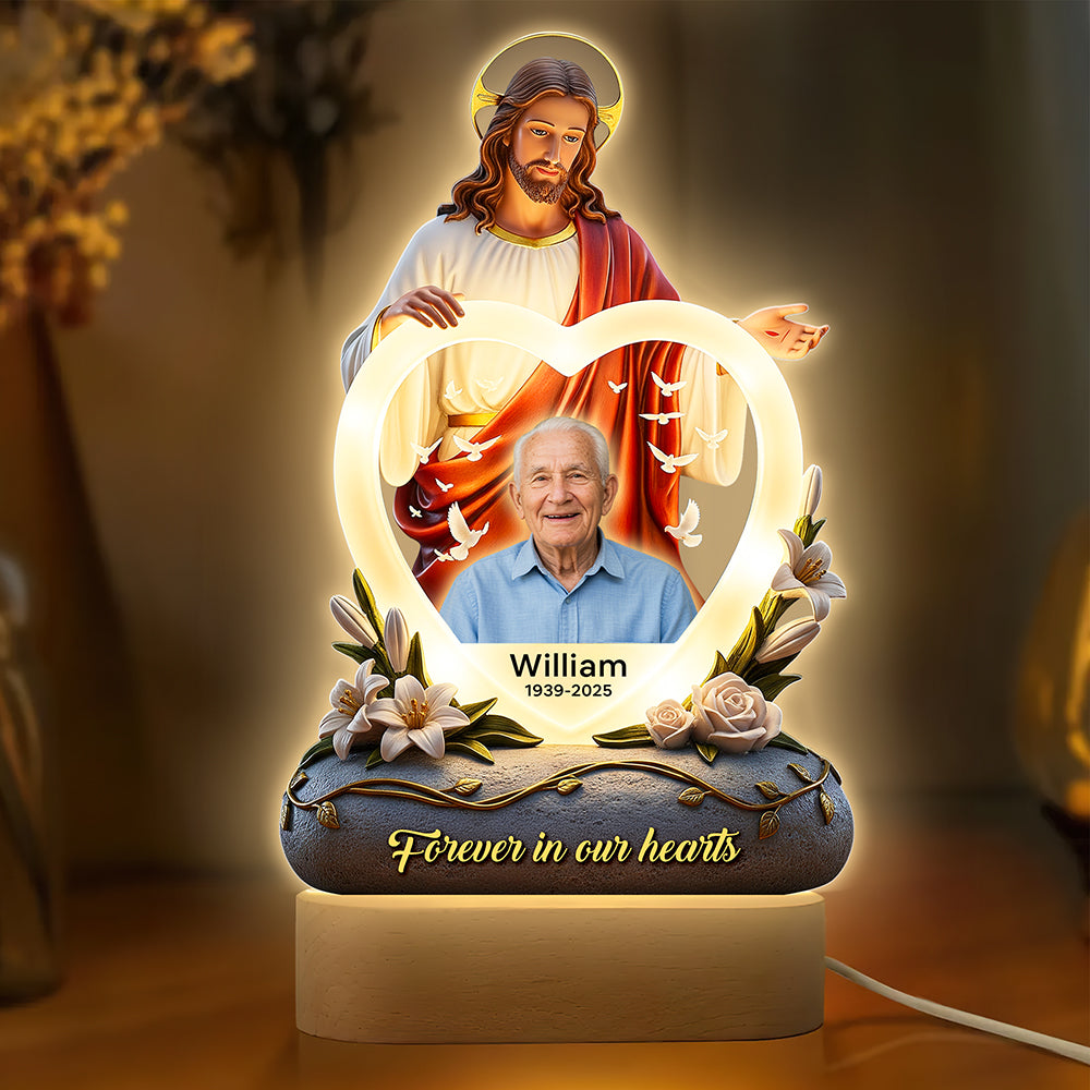 Jesus Forever In Our Heart Led Light - Personalized Custom Photo Gifts For Jesus Lovers 04HUQN030625 - Led Night Light - GoDuckee