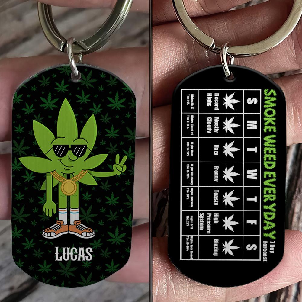 Personalized Gifts For Friend Keychain 05totn080724 Weed Smoking Forecast - Keychains - GoDuckee