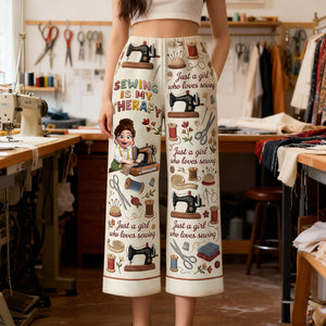 Sewing Is A Therapy Pajama Pants - Personalized Gift For Sewers 03PALU140126 - Pajama Pant - GoDuckee