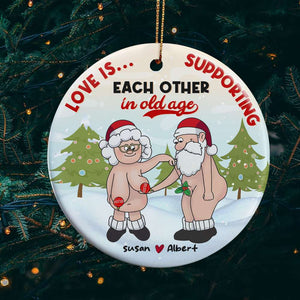 Personalized Gifts For Couple Ceramic Ornament Funny Old Couple 01nahn011122 - Ornament - GoDuckee