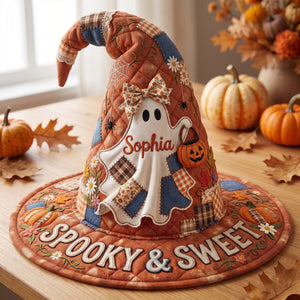 Spooky & Sweet Boo Quilt Witch Hat - Personalized Gifts For Halloween 05toqn120826 - Quilted Witch Hat - GoDuckee
