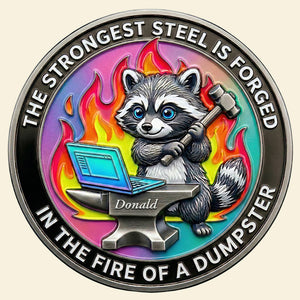 Funny Raccoon At Work Metal Coin - Personalized Gifts For Office Workers 03NADT030326 - Coin - GoDuckee