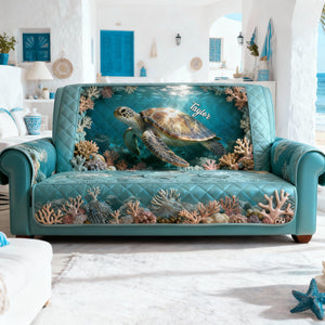 Sea Turtle Quilted Sofa Cover - Personalized Gifts 05KILU050226 - Sofa Cover - GoDuckee