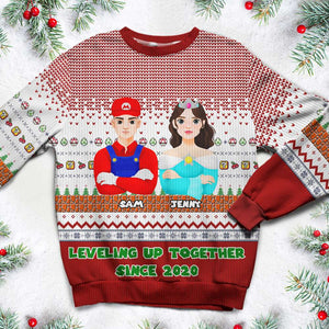 Personalized Gifts For Couple Christmas Ugly Sweater 01KAMH181024PA - Ugly Christmas Sweater - GoDuckee