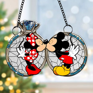 Personalized Gifts For Couple Suncatcher Ornament, Engagement Rings 04qhmh310824 - Ornament - GoDuckee