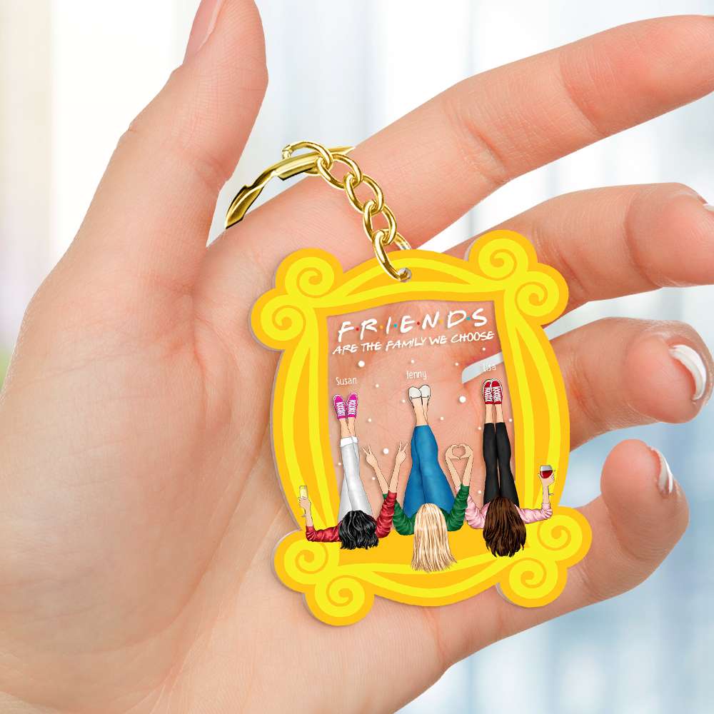 Best Friends, Friends Are The Family We Choose, Personalized Keychain, Unique Gifts For Friends, 03nahn171123hh - Keychains - GoDuckee