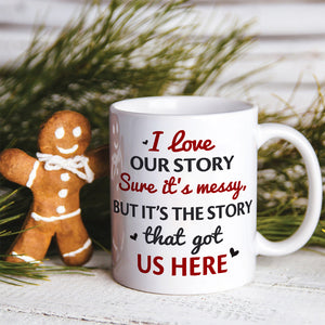 It's the story that got us here , Personalized White Mug for Couples , 05hthn231123da - Coffee Mug - GoDuckee