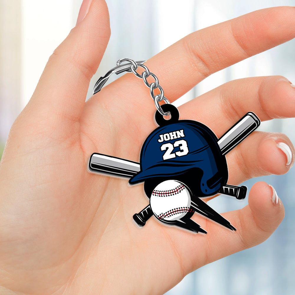 Gift For Baseball Lover, Personalized Keychain, Baseball Hat Keychain 04OHHN080723 - Keychains - GoDuckee