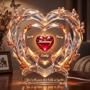 Mommy Pieces of Heart Lightbox Personalized Gifts For Mom 01PADH240426 - Light Box - GoDuckee