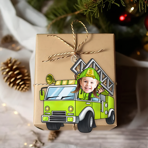 Custom Photo Funny Gifts For Kid Christmas Firefighter Ornament 01xqpu191124 - Ornament - GoDuckee