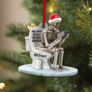 The Best Seat In The House, Personalized Funny Skull Ornament, Gift For Christmas - Ornament - GoDuckee