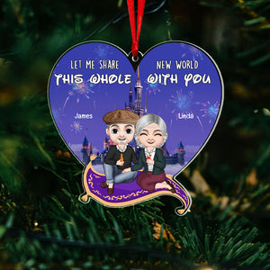 Let Me Share This World With You, Personalized 01OHPU111023HH Ornament, Christmas Gift For Couple - Ornament - GoDuckee