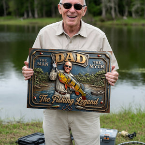 Custom Photo Fishing Dad Print Metal Sign - Personalized Gifts For Dad 06huqn040526 - Metal Signs - GoDuckee