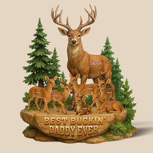 Deer Dad Acrylic Plaque - Personalized Gifts For Dad 03naqn150425 - Shaped Plaques - GoDuckee