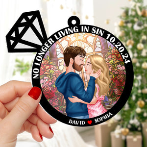 Personalized Gifts For Couple Suncatcher, Wedding Couple 03NATN120824PA - Ornament - GoDuckee