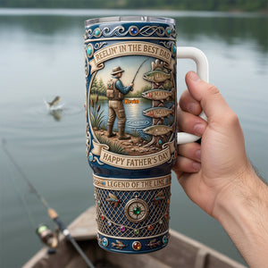Reelin' In The Best Dad Tumbler - Personalized Gifts For Dad 01tyta240426 - Tumbler Cup - GoDuckee