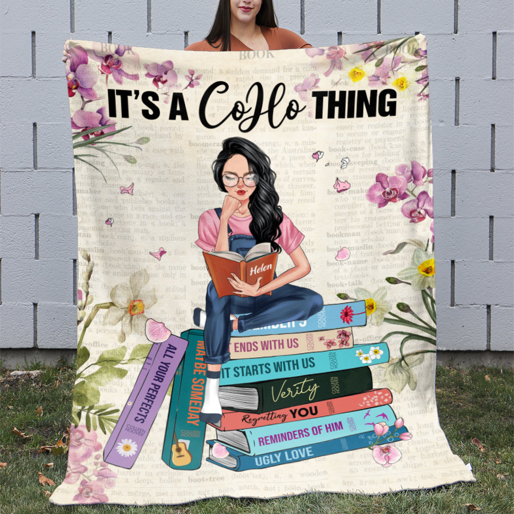 Gift For Book Lover, Personalized Blanket, Girl Reading Book Blanket 05HUHN280623TM - Blanket - GoDuckee