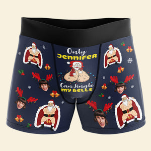 Custom Photo Gifts For Men Boxer Christmas Jingle Bells 07xqqn100924 - Boxer Briefs - GoDuckee