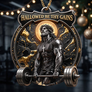 Jesus Lifts Acrylic Ornament, Personalized Gifts For Gymers & Weighlifting Lovers 02QHQN170826