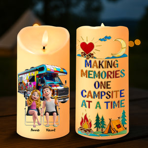 Camping Couple On Wheels LED Candle - Personalized Gifts For Couple 08TGLU220725 - Led Candle - GoDuckee