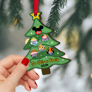 Personalized Gifts For Family Wood Ornament 04natn160824, Carton Character Christmas Bauble - Ornament - GoDuckee