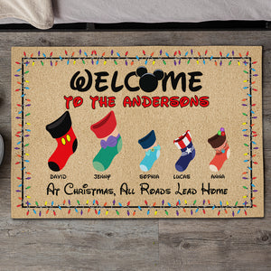 Personalized Gifts For Family Socks Doormat 022natn180724 Christmas Stocking - Doormat - GoDuckee