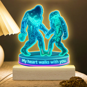 Bigfoot Couple LED Light - Personalized Gifts For Couple 02ohqn190625 - Led Night Light - GoDuckee