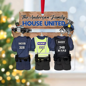 Personalized Gift For Police Family Christmas Ornament 01HUPU181024 - Ornament - GoDuckee