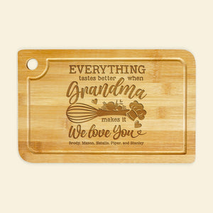 Grandma We Love You, Personalized Engraved Cutting Board, Gifts For Grandma - Home Decor - GoDuckee