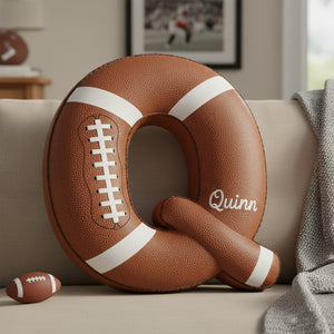Touchdown Initial Letter Shaped Pillow - Personalized Gifts For Kids 02HYLU121125 - Pillow - GoDuckee