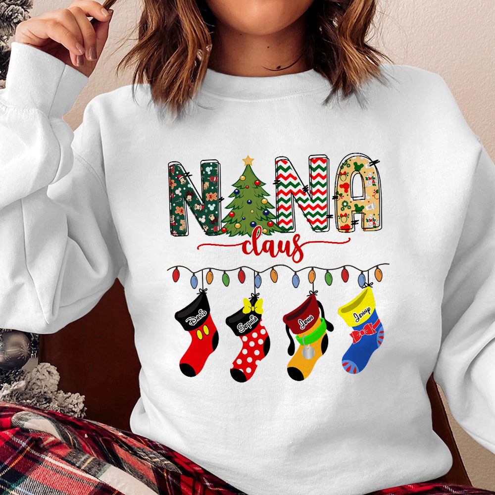 Family Socks, Personalized Nana Claus Shirt, 02NATN161023 - Shirts - GoDuckee