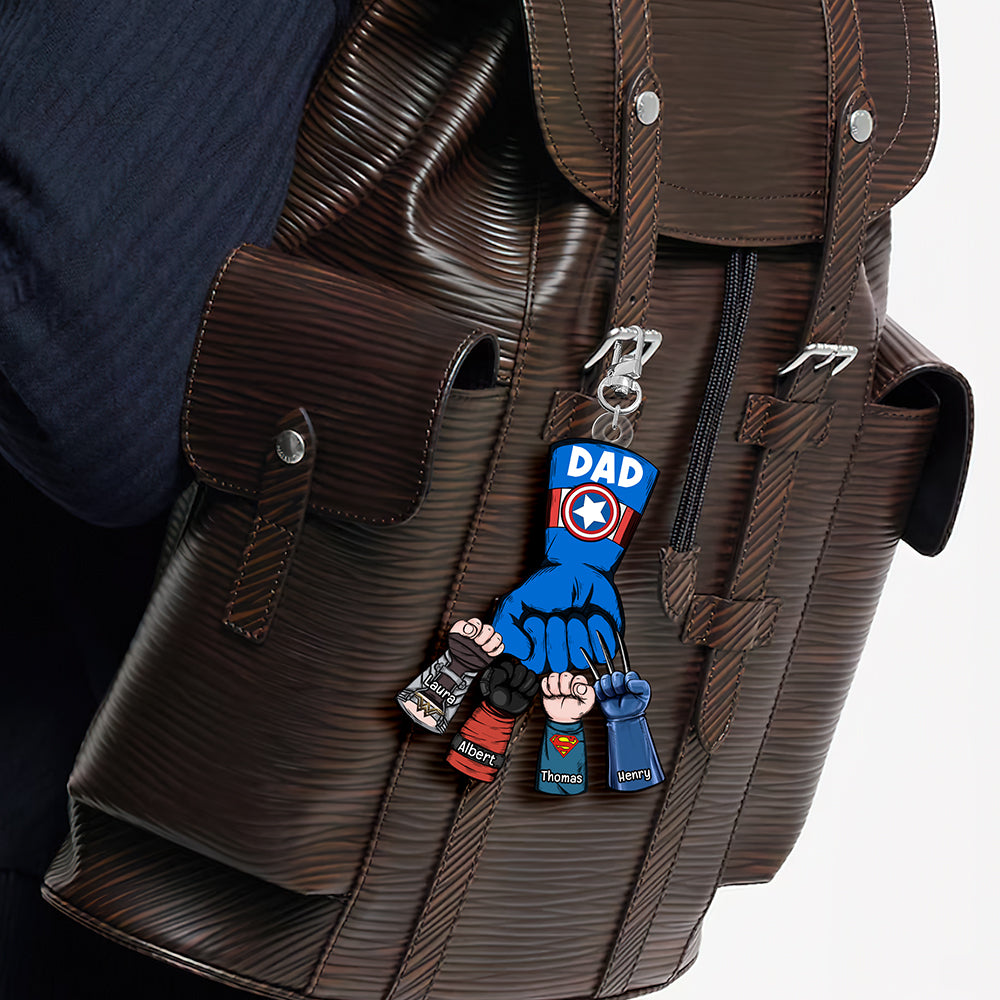 Personalized Gifts For Dad Keychain 02qhqn170523ha Fist Bump - Keychains - GoDuckee