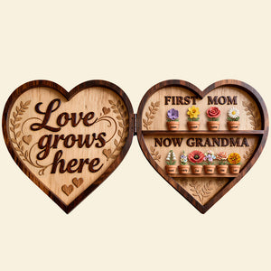 Love Grows Here Acrylic Plaque - Personalized Gifts For Mother's Day 02kidt070226 - Shaped Plaques - GoDuckee