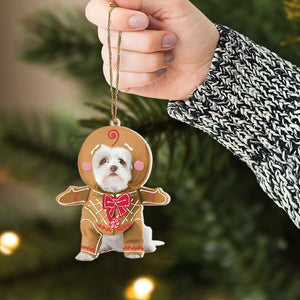 Personalized Gifts For Dog Moms Dog Dads 03HUMH290824 Funny Christmas Custom Face Dog - Ornament - GoDuckee