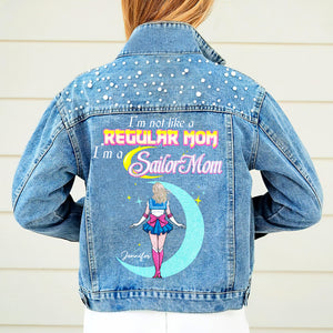 Personalized Gifts For Mom Denim Jacket I'm Not Like A Regular Mom I'm A Sailor Mom 04QHMH010424HH - Denim Jacket - GoDuckee