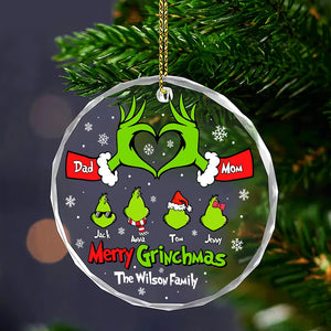 Personalized Gifts For Family Ornament, Cute Green Christmas Character 03natn170824 - Ornament - GoDuckee