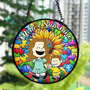 Personalized Gifts For Autism Mom Stained Glass 03kaqn250225hh - Ornament - GoDuckee