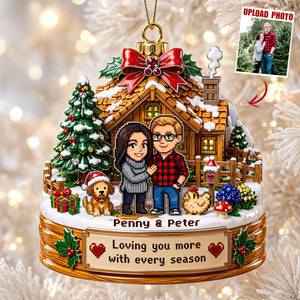 Pixel Farm Couple Acrylic Ornament - Custom Photo Christmas Gifts For Couple 04qhdt280826