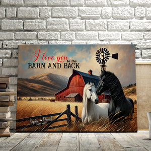 Personalized Gifts For Couple Wall Art, Horse Couple I Love You To The Barn 01QHLU121224 - Poster & Canvas - GoDuckee