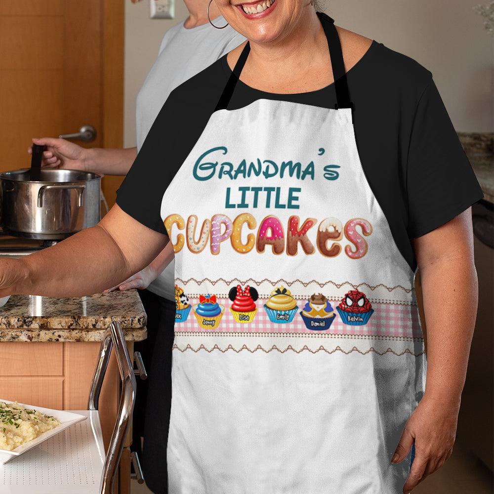Grandma's Little Cupcakes Personalized Apron, Cute Gift For Grandma & Mom 04QHHN150124 - Apron - GoDuckee