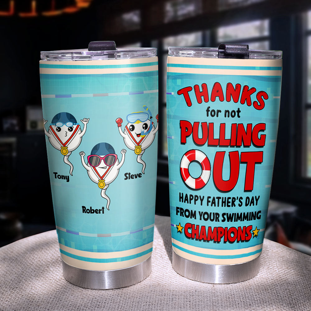 Champions Dad Happy Father's Day, Personalized Tumbler Gift - Tumbler Cup - GoDuckee